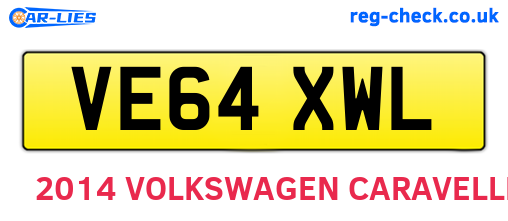 VE64XWL are the vehicle registration plates.