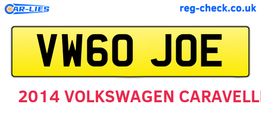 VW60JOE are the vehicle registration plates.