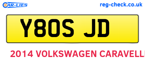 Y80SJD are the vehicle registration plates.