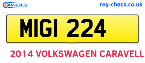 MIG1224 are the vehicle registration plates.