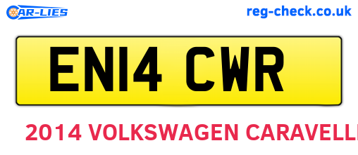EN14CWR are the vehicle registration plates.