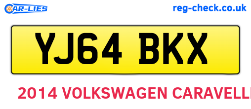 YJ64BKX are the vehicle registration plates.