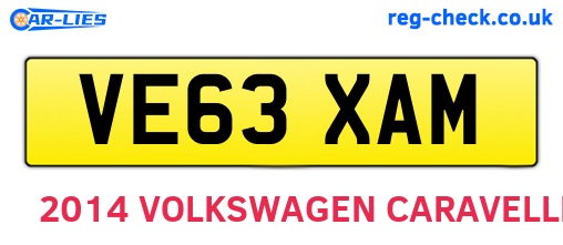VE63XAM are the vehicle registration plates.