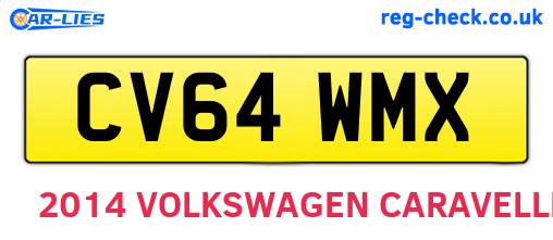 CV64WMX are the vehicle registration plates.
