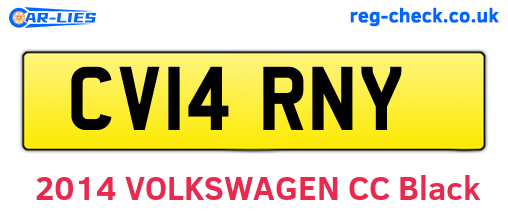 CV14RNY are the vehicle registration plates.
