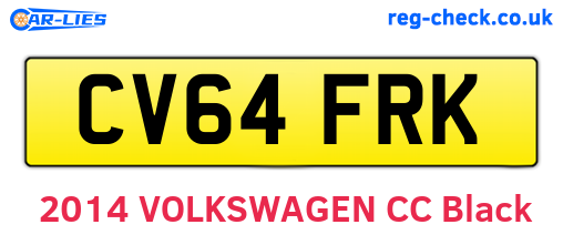 CV64FRK are the vehicle registration plates.