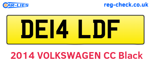 DE14LDF are the vehicle registration plates.