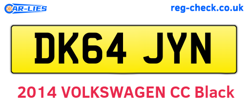 DK64JYN are the vehicle registration plates.