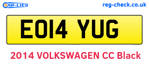 EO14YUG are the vehicle registration plates.