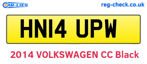 HN14UPW are the vehicle registration plates.