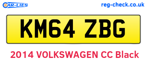 KM64ZBG are the vehicle registration plates.
