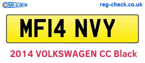 MF14NVY are the vehicle registration plates.