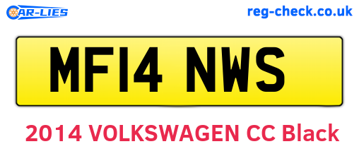 MF14NWS are the vehicle registration plates.