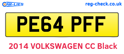 PE64PFF are the vehicle registration plates.