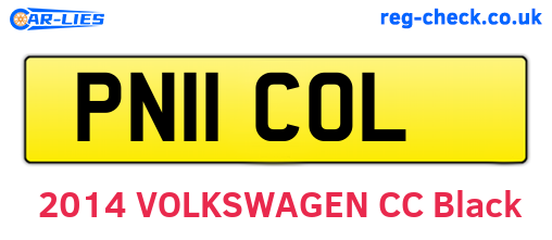 PN11COL are the vehicle registration plates.
