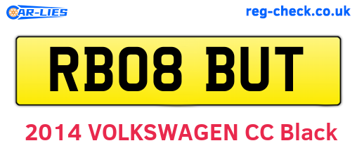 RB08BUT are the vehicle registration plates.