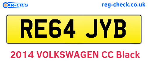 RE64JYB are the vehicle registration plates.