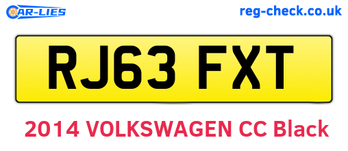 RJ63FXT are the vehicle registration plates.