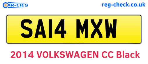 SA14MXW are the vehicle registration plates.