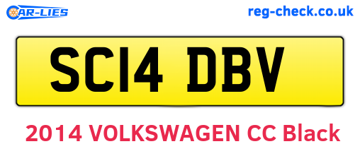 SC14DBV are the vehicle registration plates.