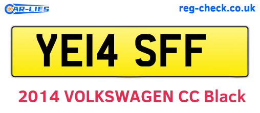 YE14SFF are the vehicle registration plates.