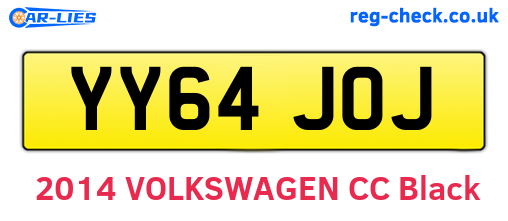 YY64JOJ are the vehicle registration plates.