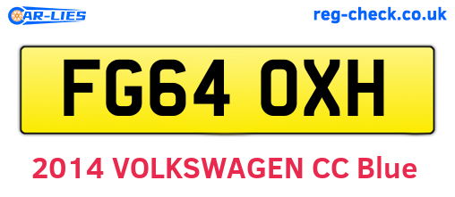 FG64OXH are the vehicle registration plates.