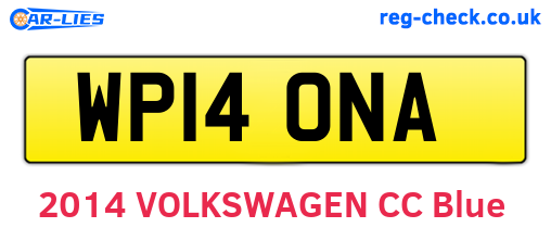 WP14ONA are the vehicle registration plates.