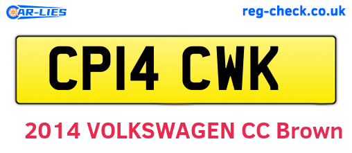 CP14CWK are the vehicle registration plates.