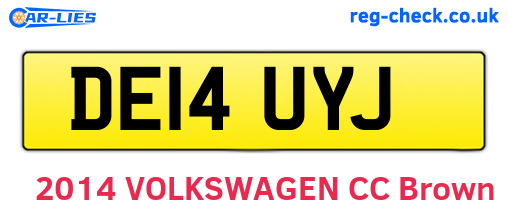 DE14UYJ are the vehicle registration plates.