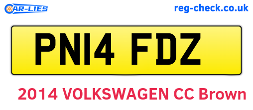 PN14FDZ are the vehicle registration plates.