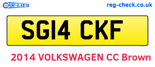 SG14CKF are the vehicle registration plates.