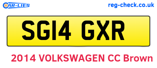 SG14GXR are the vehicle registration plates.