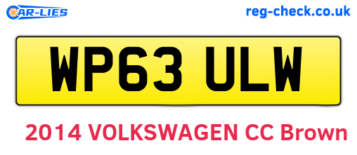 WP63ULW are the vehicle registration plates.