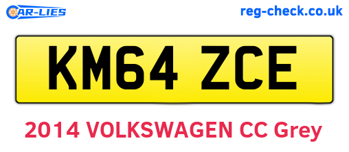 KM64ZCE are the vehicle registration plates.