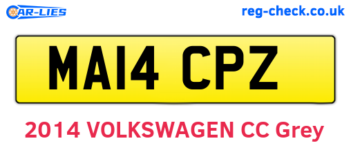 MA14CPZ are the vehicle registration plates.