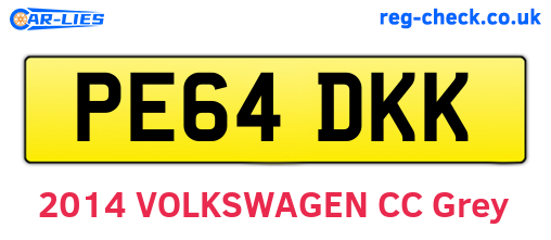 PE64DKK are the vehicle registration plates.