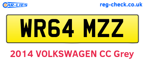 WR64MZZ are the vehicle registration plates.
