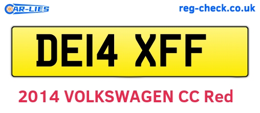 DE14XFF are the vehicle registration plates.