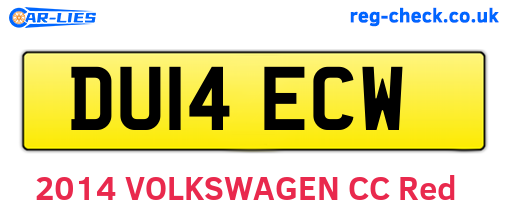 DU14ECW are the vehicle registration plates.