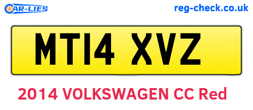 MT14XVZ are the vehicle registration plates.
