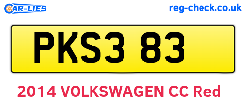 PKS383 are the vehicle registration plates.