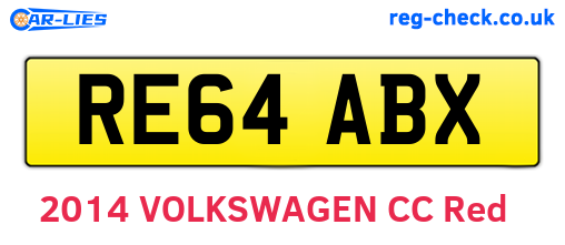 RE64ABX are the vehicle registration plates.
