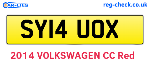 SY14UOX are the vehicle registration plates.