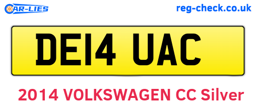 DE14UAC are the vehicle registration plates.