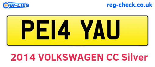 PE14YAU are the vehicle registration plates.