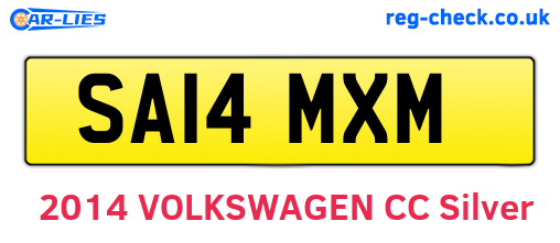 SA14MXM are the vehicle registration plates.