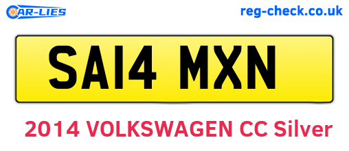SA14MXN are the vehicle registration plates.
