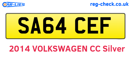SA64CEF are the vehicle registration plates.