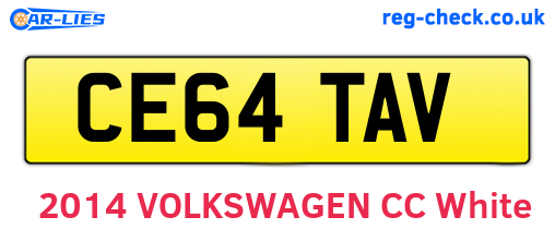 CE64TAV are the vehicle registration plates.